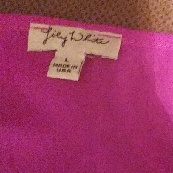 Lily white fuschia hi low blouse size large - Picture 2 of 2
